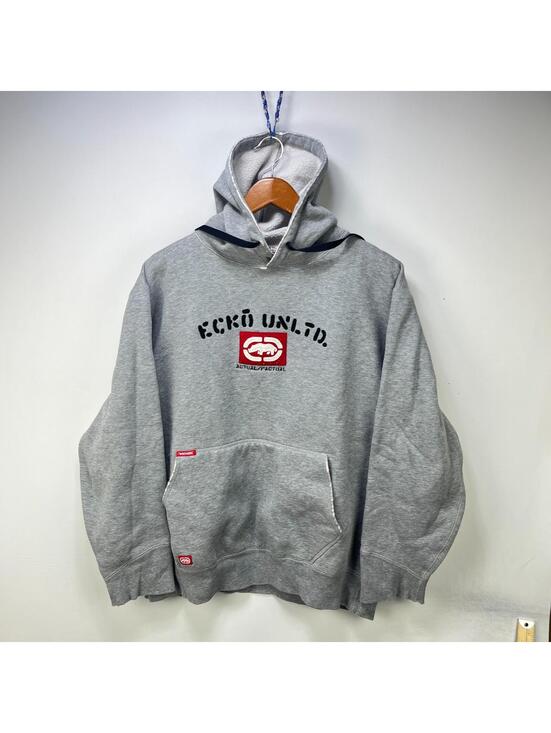 Marc Ecko Other - Vtg Ecko Unltd Gray Embroidered Rhino Pullover Hoodie XL
